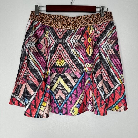 Adidas x Farm Rio Skirt Skater Leopard Swing Boho Aztec Medium - Picture 2 of 11